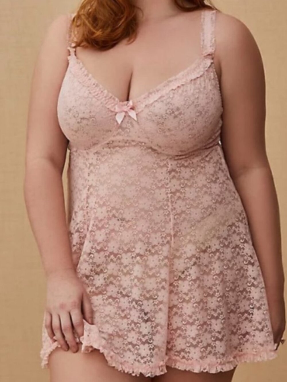 Torrid NWT Women's Light Pink Lace Underwire Babydoll Size 3 - Picture 2 of 7